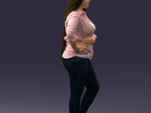girl in pink sweater 0004 3d print ready Model Cetak 3D