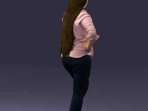 girl in pink sweater 0004 3d print ready Model Cetak 3D