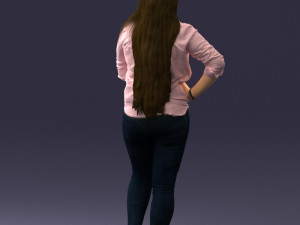 girl in pink sweater 0004 3d print ready Model Cetak 3D