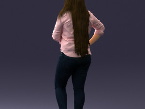 girl in pink sweater 0004 3d print ready Model Cetak 3D