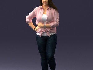 girl in pink sweater 0004 3d print ready Model Cetak 3D