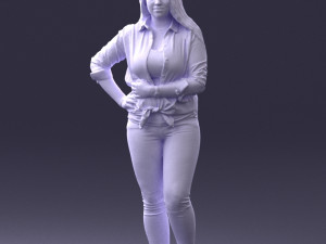 girl in pink sweater 0004 3d print ready Model Cetak 3D