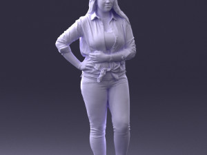 girl in pink sweater 0004 3d print ready Model Cetak 3D