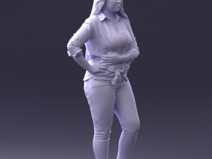 girl in pink sweater 0004 3d print ready Model Cetak 3D
