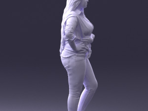 girl in pink sweater 0004 3d print ready Model Cetak 3D
