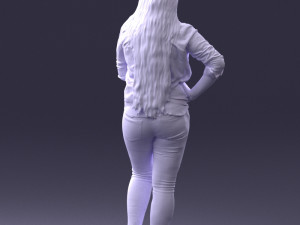 girl in pink sweater 0004 3d print ready Model Cetak 3D