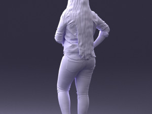 girl in pink sweater 0004 3d print ready Model Cetak 3D