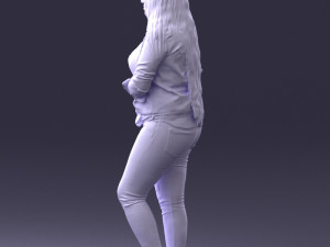 girl in pink sweater 0004 3d print ready Model Cetak 3D