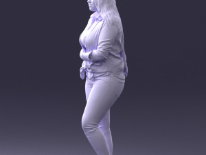 girl in pink sweater 0004 3d print ready Model Cetak 3D