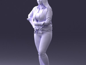 girl in pink sweater 0004 3d print ready Model Cetak 3D