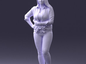 girl in pink sweater 0004 3d print ready Model Cetak 3D