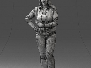 girl in pink sweater 0004 3d print ready Model Cetak 3D