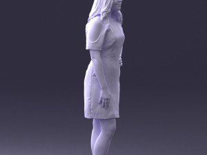 young girl in pink dress 0007 Modello 3D