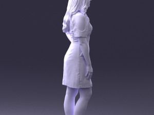 young girl in pink dress 0007 Modello 3D