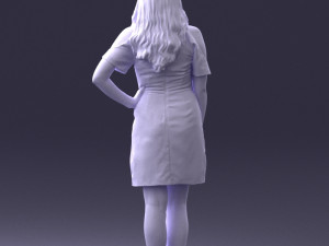 young girl in pink dress 0007 Modello 3D