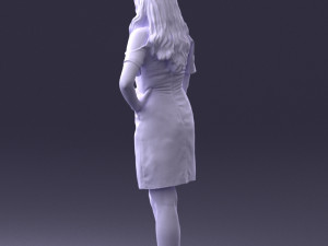 young girl in pink dress 0007 Modello 3D