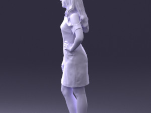 young girl in pink dress 0007 Modello 3D