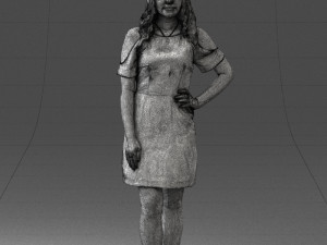 young girl in pink dress 0007 Modello 3D
