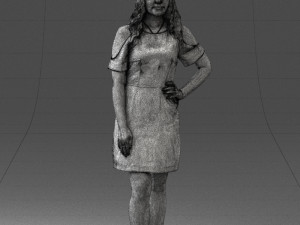 young girl in pink dress 0007 Modello 3D
