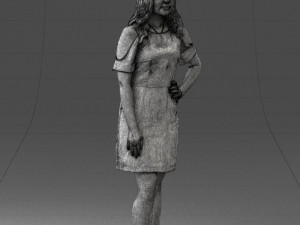 young girl in pink dress 0007 Modello 3D