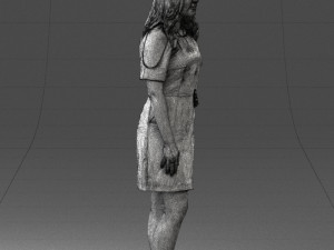 young girl in pink dress 0007 Modello 3D