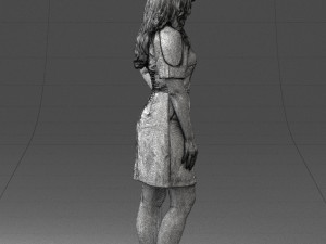 young girl in pink dress 0007 Modello 3D