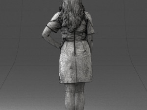 young girl in pink dress 0007 Modello 3D