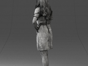 young girl in pink dress 0007 Modello 3D