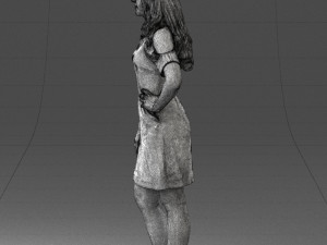 young girl in pink dress 0007 Modello 3D
