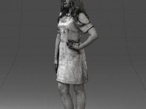 young girl in pink dress 0007 Modello 3D