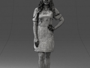 young girl in pink dress 0007 Modello 3D