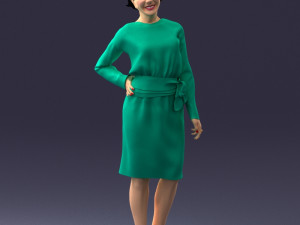 woman in turquoise dress 0008 3D मॉडल