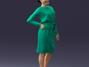 woman in turquoise dress 0008 3D मॉडल