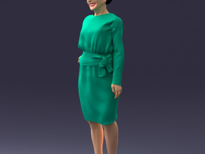 woman in turquoise dress 0008 3D मॉडल