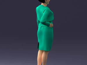000351 Woman in Green Dress 3dp 3D Print Model