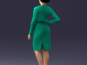 000351 Woman in Green Dress 3dp 3D Print Model