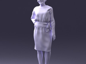 woman in turquoise dress 0008 3d print ready Modello di stampa 3D