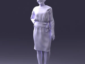 000351 Woman in Green Dress 3dp 3D Print Model