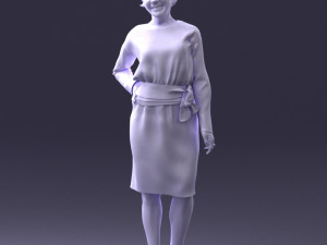 woman in turquoise dress 0008 3d print ready Modello di stampa 3D