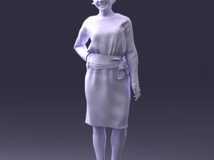 000351 Woman in Green Dress 3dp 3D Print Model