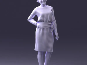 000351 Woman in Green Dress 3dp 3D Print Model