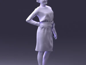 000351 Woman in Green Dress 3dp 3D Print Model
