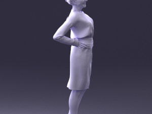 woman in turquoise dress 0008 3d print ready Modello di stampa 3D