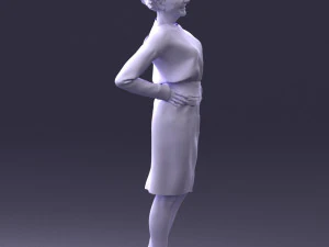 000351 Woman in Green Dress 3dp 3D Print Model