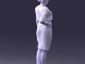 woman in turquoise dress 0008 3d print ready Modello di stampa 3D