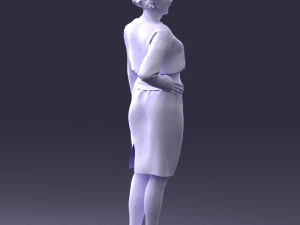 000351 Woman in Green Dress 3dp 3D Print Model