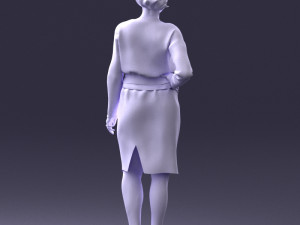 woman in turquoise dress 0008 3d print ready Modello di stampa 3D