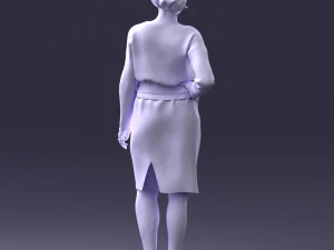 000351 Woman in Green Dress 3dp 3D Print Model