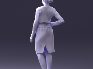 woman in turquoise dress 0008 3d print ready Modello di stampa 3D