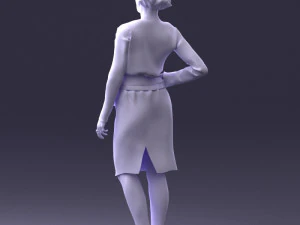 000351 Woman in Green Dress 3dp 3D Print Model